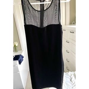 Black Velvet and Mesh Bodycon Minidress